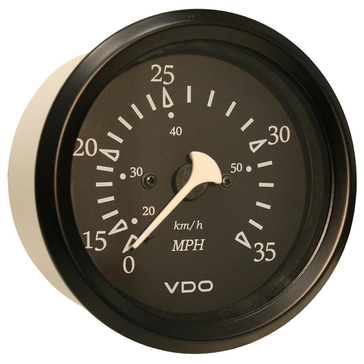 VDO 260-11796 Cockpit Marine Black 35MPH 3 3/8" (85mm) Pitot Speedometer - Black