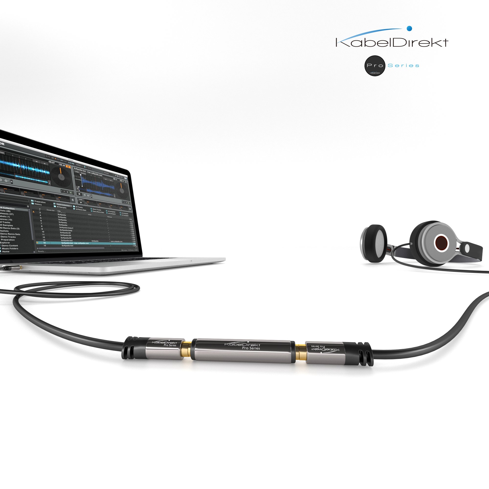 KabelDirekt – Adapter jack audio stereo (adapter 3,5 mm, adapter AUX) – PRO Series