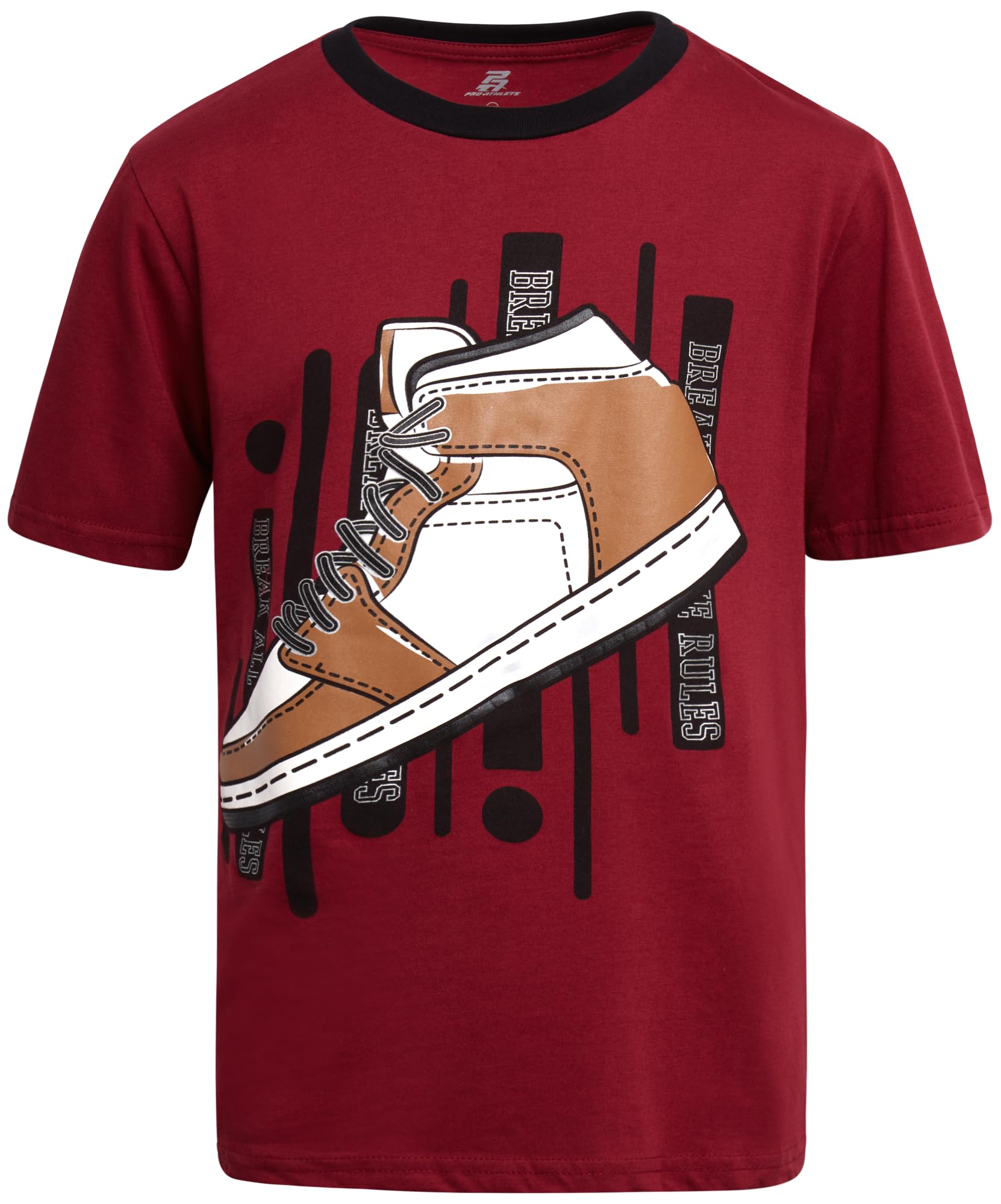 Pro Athlete Boys Athletic Shirts - Soft Cotton Blend Active Performance Short Sleeve Graphic Tees - Size Up for Better Fit