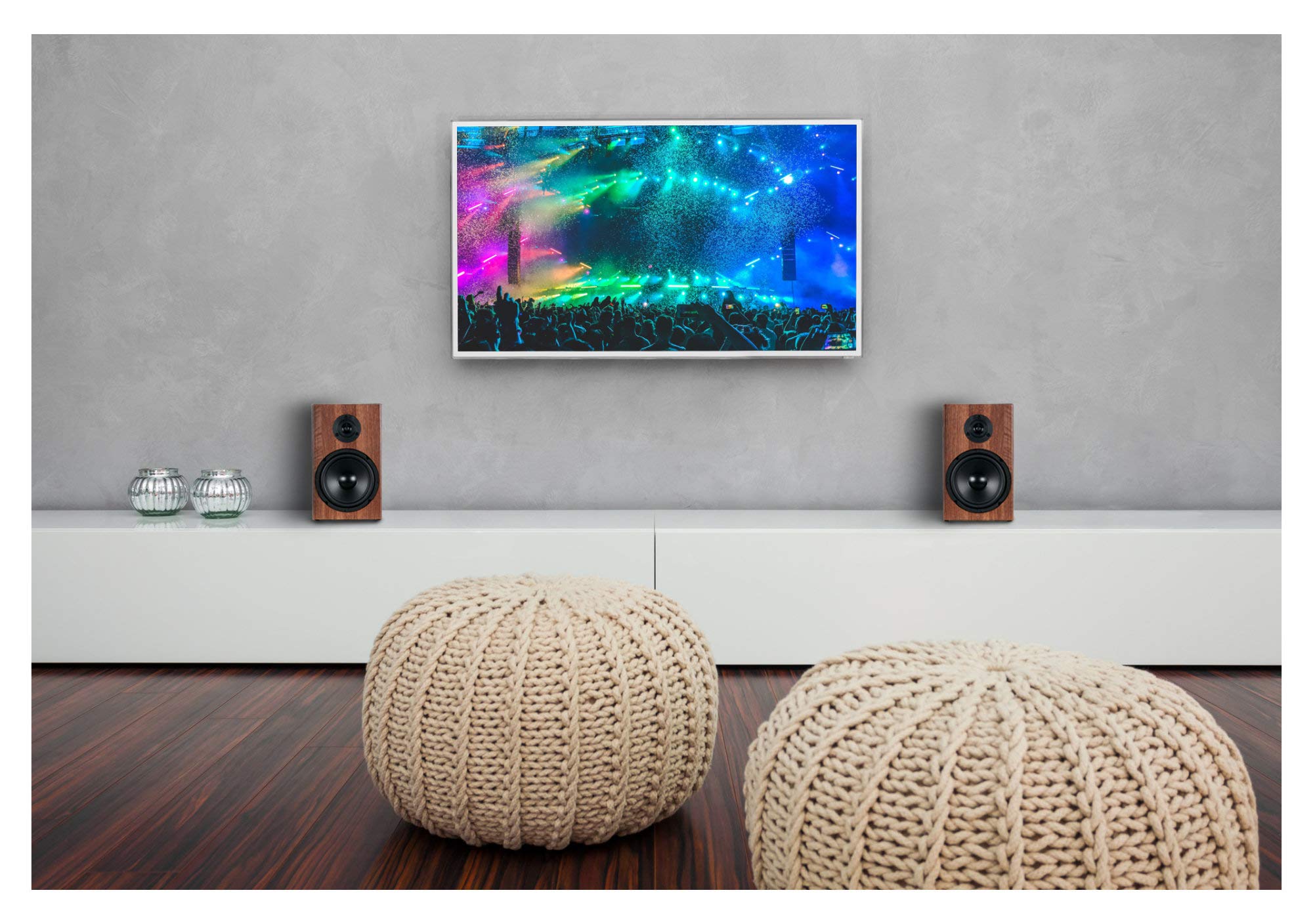McGrey BSS-265 BR 6,5" Altavoces HiFi de Estantería - 1 Par de Cajas - 40 vatios (RMS) - Sistema de 2 vías - también para Montaje en Pared - marrón