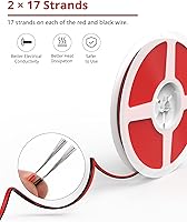 Vista 7 de Cable de extensión de 65.6 pies JACKYLED 20M 22AWG Cable de alambre LED para tiras LED de un solo color 22/2 de bajo voltaje, negro y rojo, luz LED