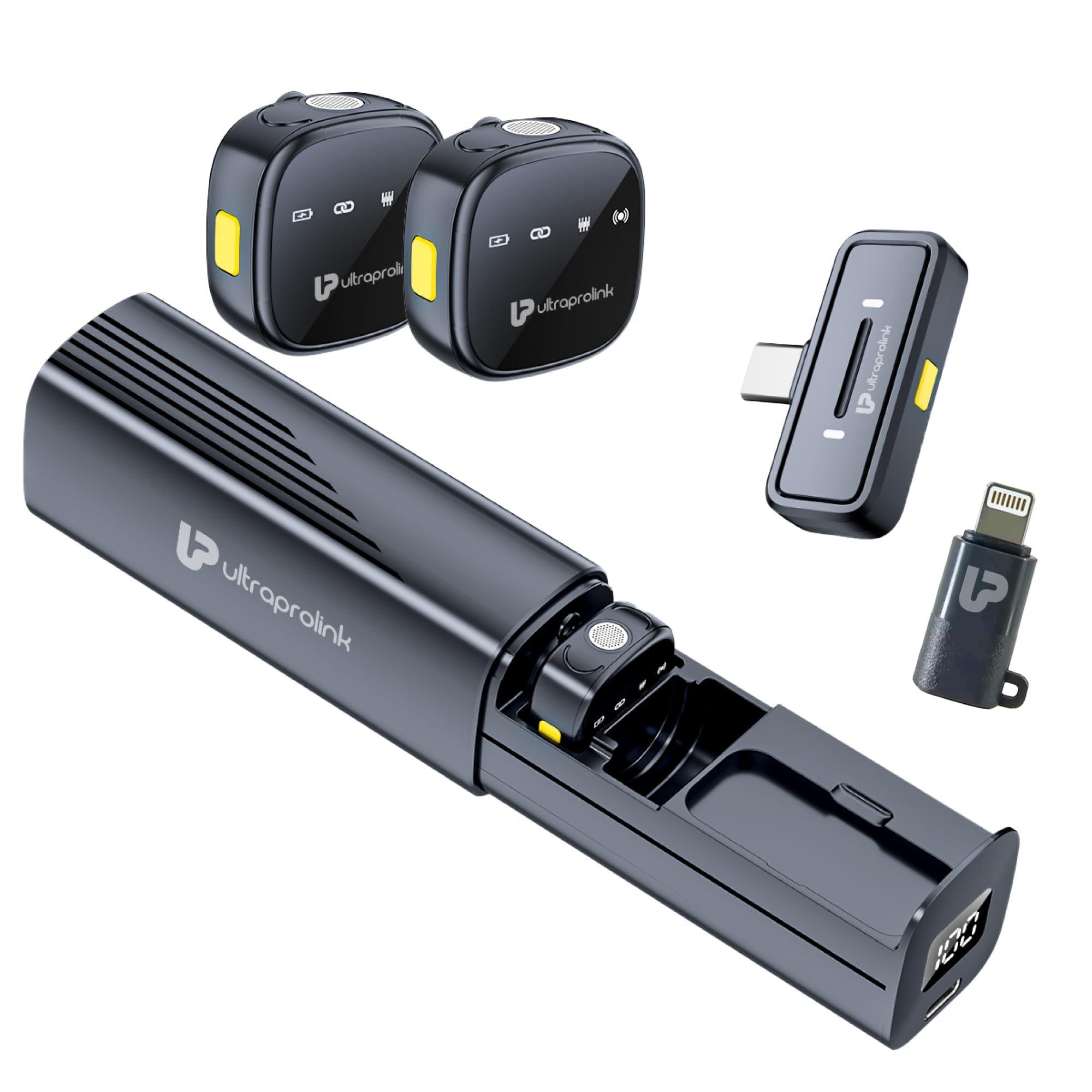 ULTRAPROLINK Sonic Pro Dual Wireless Lavalier Microphone with Charging Case, 2 Mics, Type-C Receiver, AI Noise Reduction, Echo Mode, 98ft Range, 10H Use, for iPhone & Android|UM1214-image-26