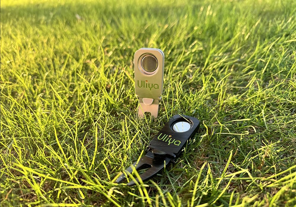 Uliya 【Upgraded】 Magnetic Golf Holder Golf Divot Marker Tool Portable Golf Cart Holder Clip Multipurpose Golf Accessories Portable Rest for Golf Cart