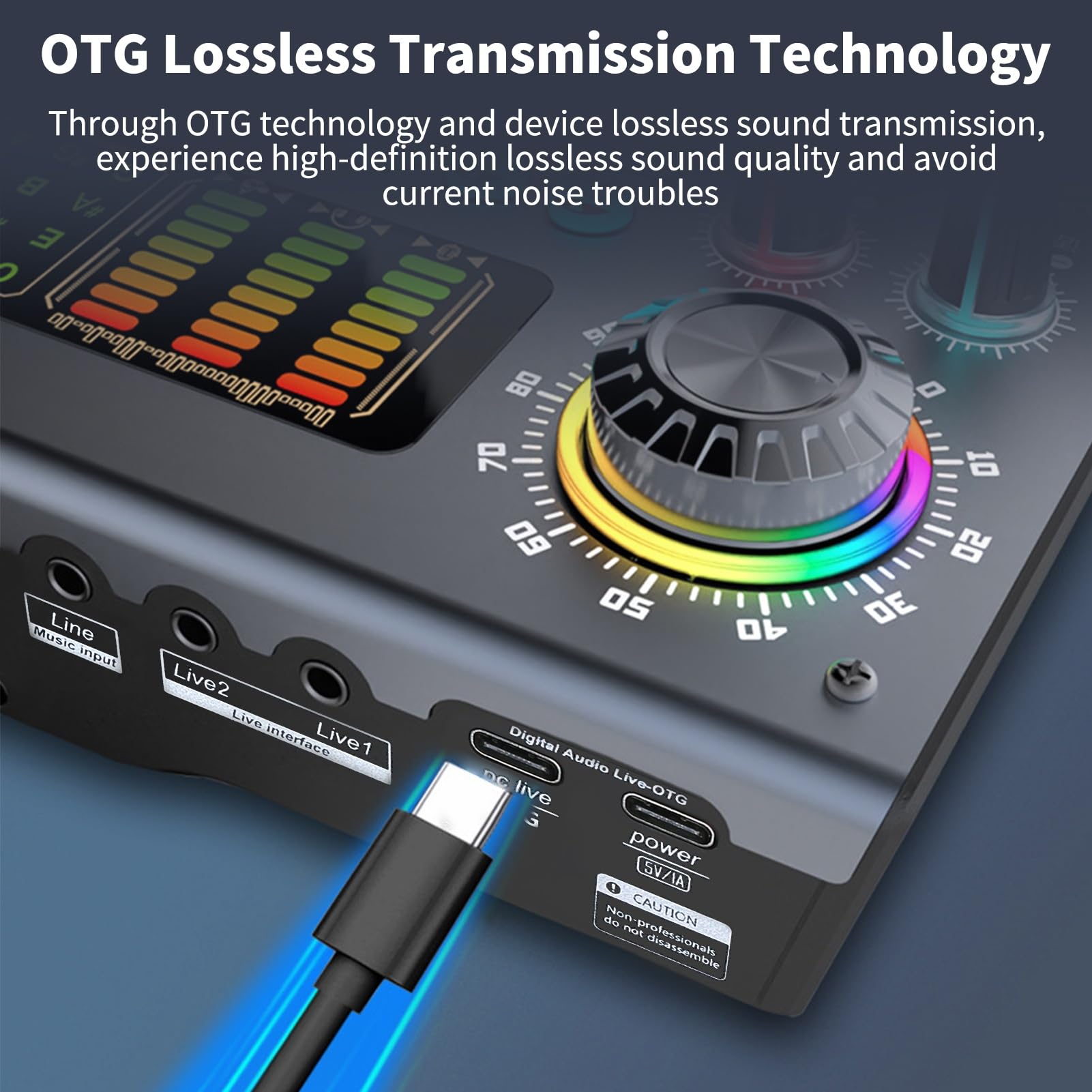 Mezclador multifunción Tarjeta de sonido digital portátil BT Consola de mezcla USB Alimentación fantasma incorporada de 48 V
