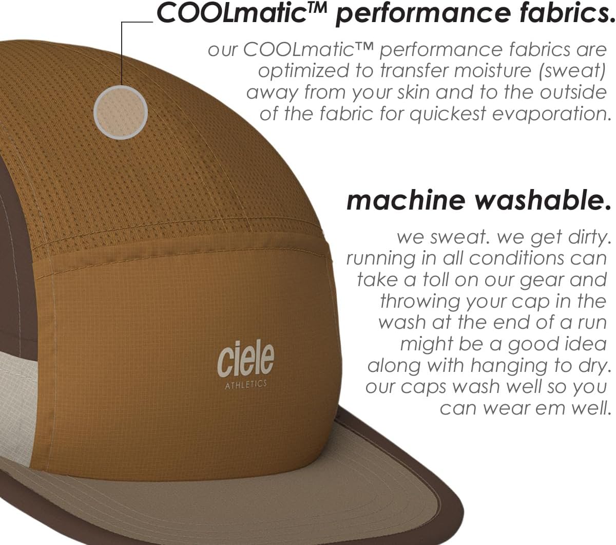 Ciele Athletics ALZCap - Premium, Small Brim, Washable Moisture Wicking Hat with Sun Protection, 5-Panel Knit Running Hat - Image 4