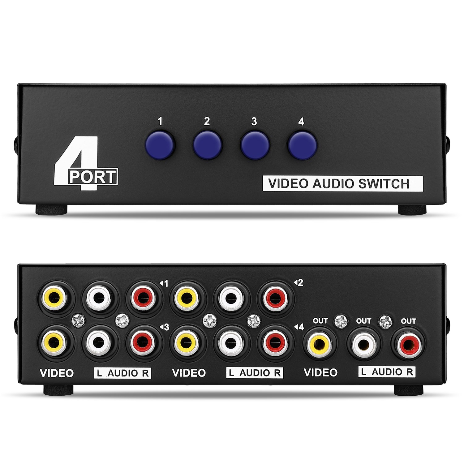TNP AV Switch Box Switcher Selector (4 Input 1 Output) 4 Way Port