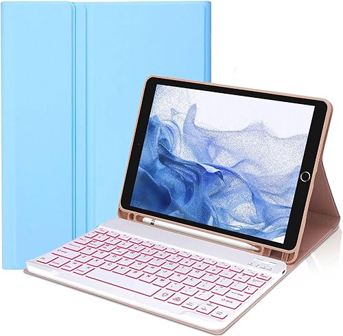 Miniatura 46 de Funda de teclado para Samsung Galaxy Tab S10+ Plus, S9 Plus, S9 FE+, S9+/S8 Plus, S8+/S7 Plus S7+ S7 FE de 12.4 pulgadas, funda de teclado Bluetooth