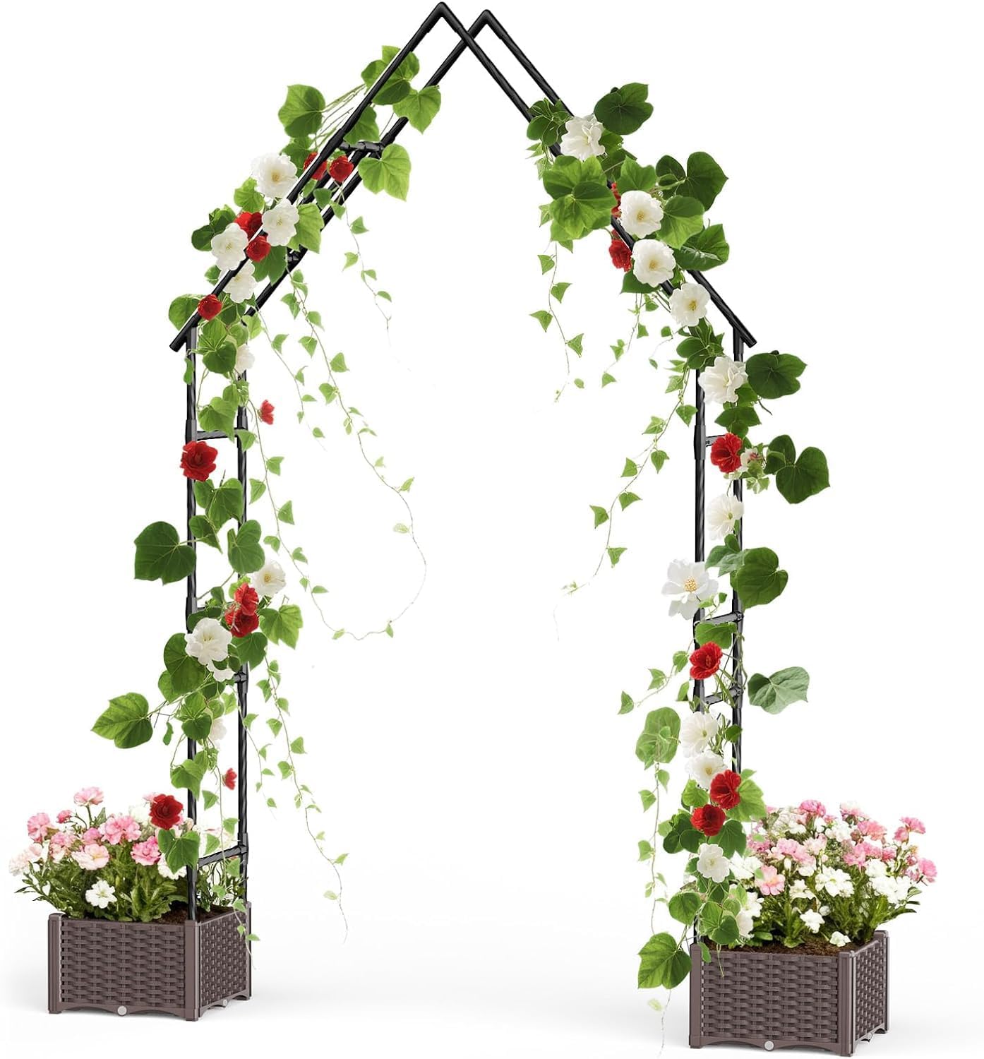 Litake Arco Pérgola Metálico 94" con 2 Jardineras