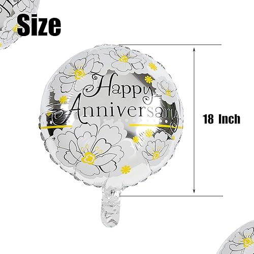 Miniatura 3 de 6 globos redondos de Mylar para aniversario, globos de helio, decoración de fiesta de cumpleaños, suministros para telón de fondo de fotos, 18