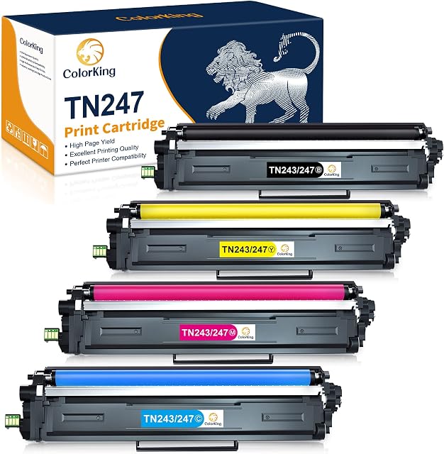 ColorKing Compatible Brother TN-243CMYK Toner Value Pack Brother TN247 Toner Cartridges for Brother DCP-L3550CDW Toner DCPL3550CDW HL-L3210CW DCP-L3510CDW HL-L3230CDW MFC-L3710CW MFC-L3770CDW (4 Pack)