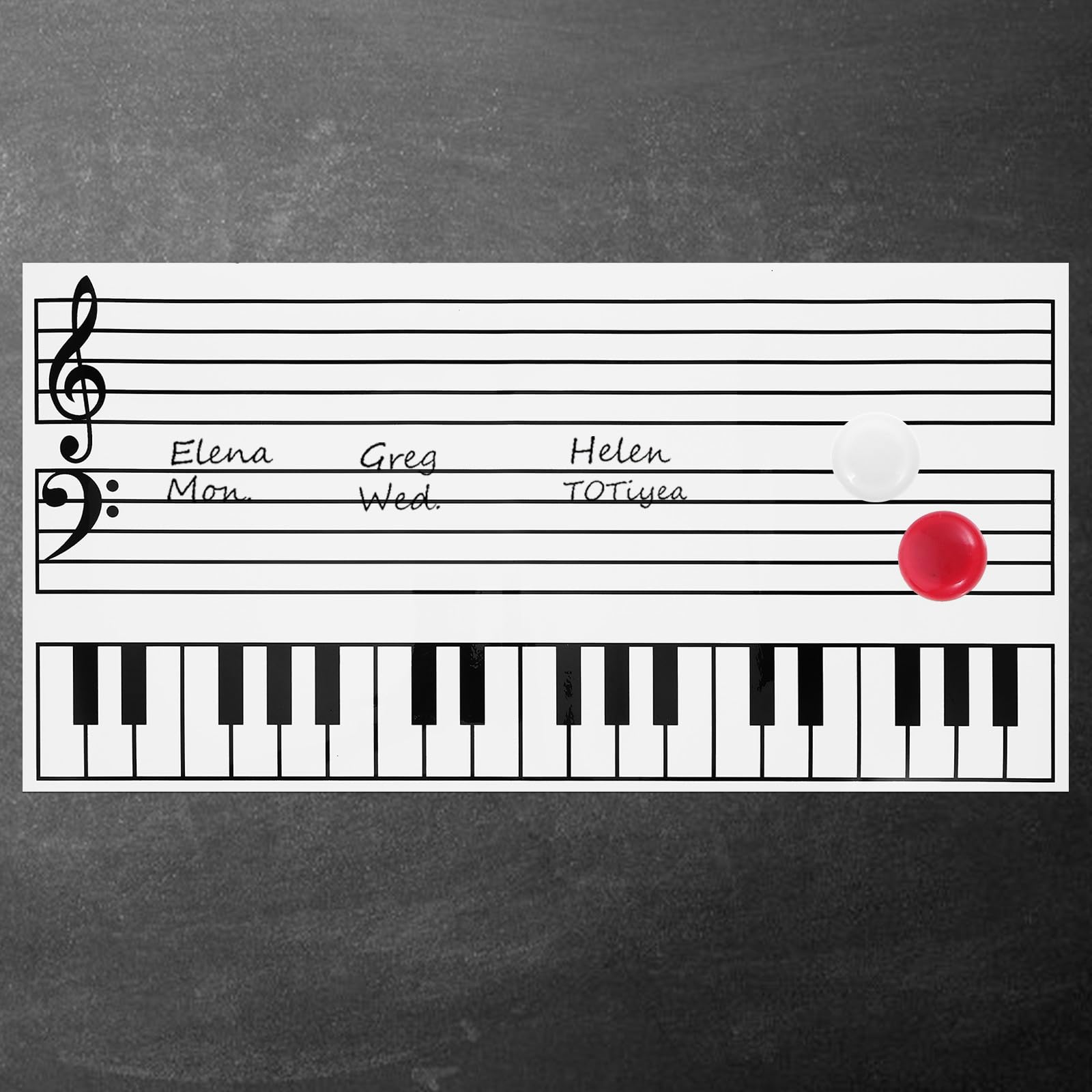 Homoyoyo Tablero Magnético para Nevera Diseño de Pentagrama Musical, Pizarra de Goma Fácil de Limpiar y Ahorro de Espacio para Notas y Planificación Semanal