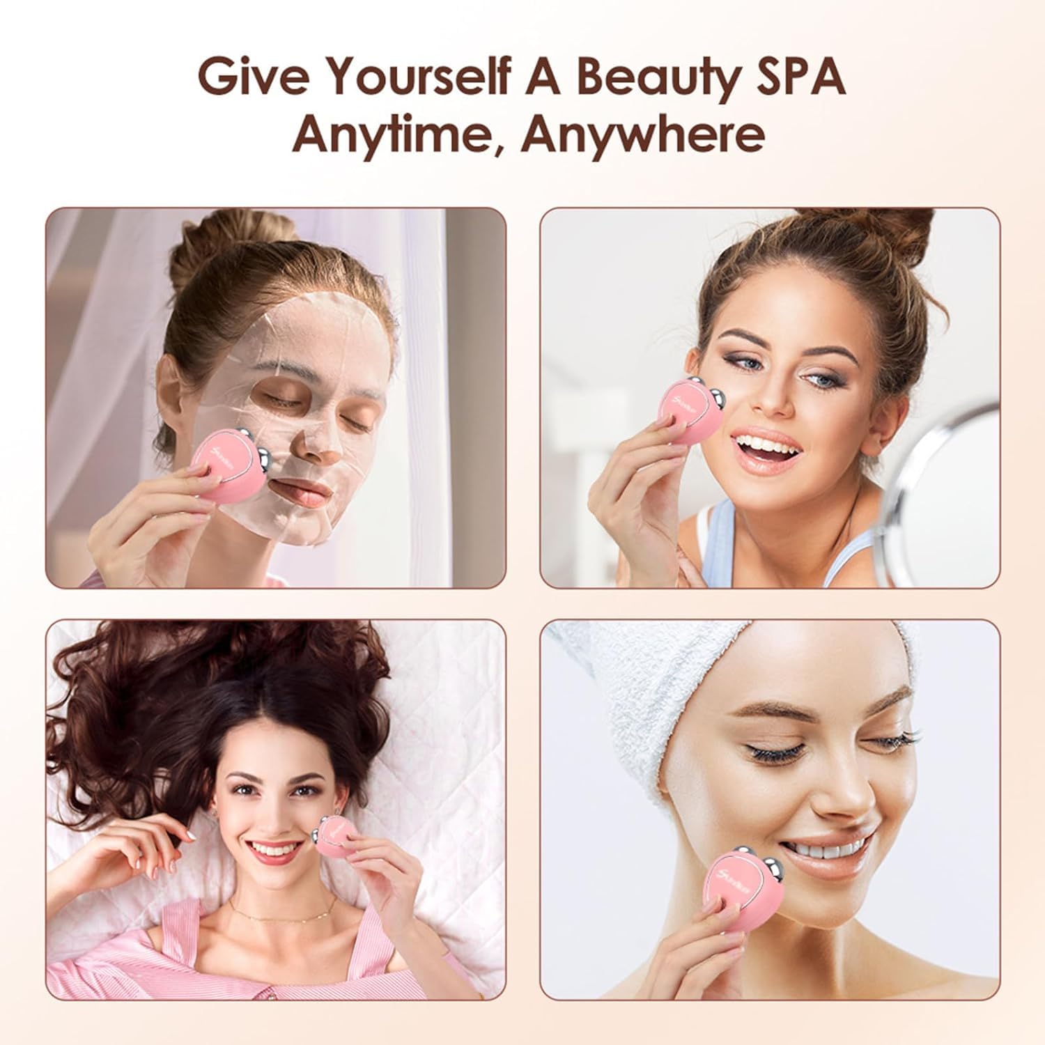 Appareil de massage facial, appareil facial à micro-courant, outil de sculpture portable USB en forme de cœur, appareil de levage du visage, appareils faciaux à micro-courant