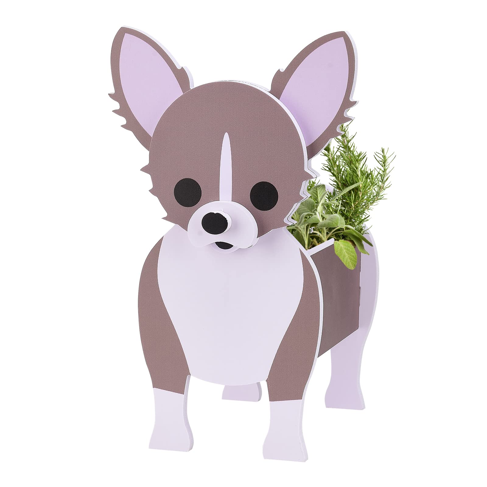 LIBOOI Cute Dog Planter Pots, Dog Succulent Planter, Plants Storage Container Plant Pots, 3D Animal-shape Plant Pot, Gardening Pots For Indoor/outdoor Garden, Chihuahua dog seeder