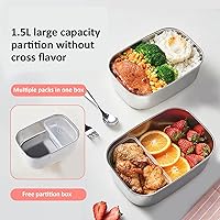 Vista 7 de Fiambrera eléctrica para automóvil/camión/hogar, a prueba de fugas, caja de calefacción portátil para adultos, lonchera para adultos, contenedor