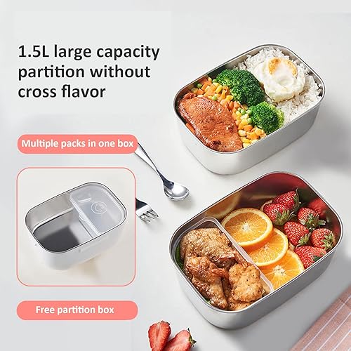 Miniatura 7 de Fiambrera eléctrica para automóvil/camión/hogar, a prueba de fugas, caja de calefacción portátil para adultos, lonchera para adultos, contenedor