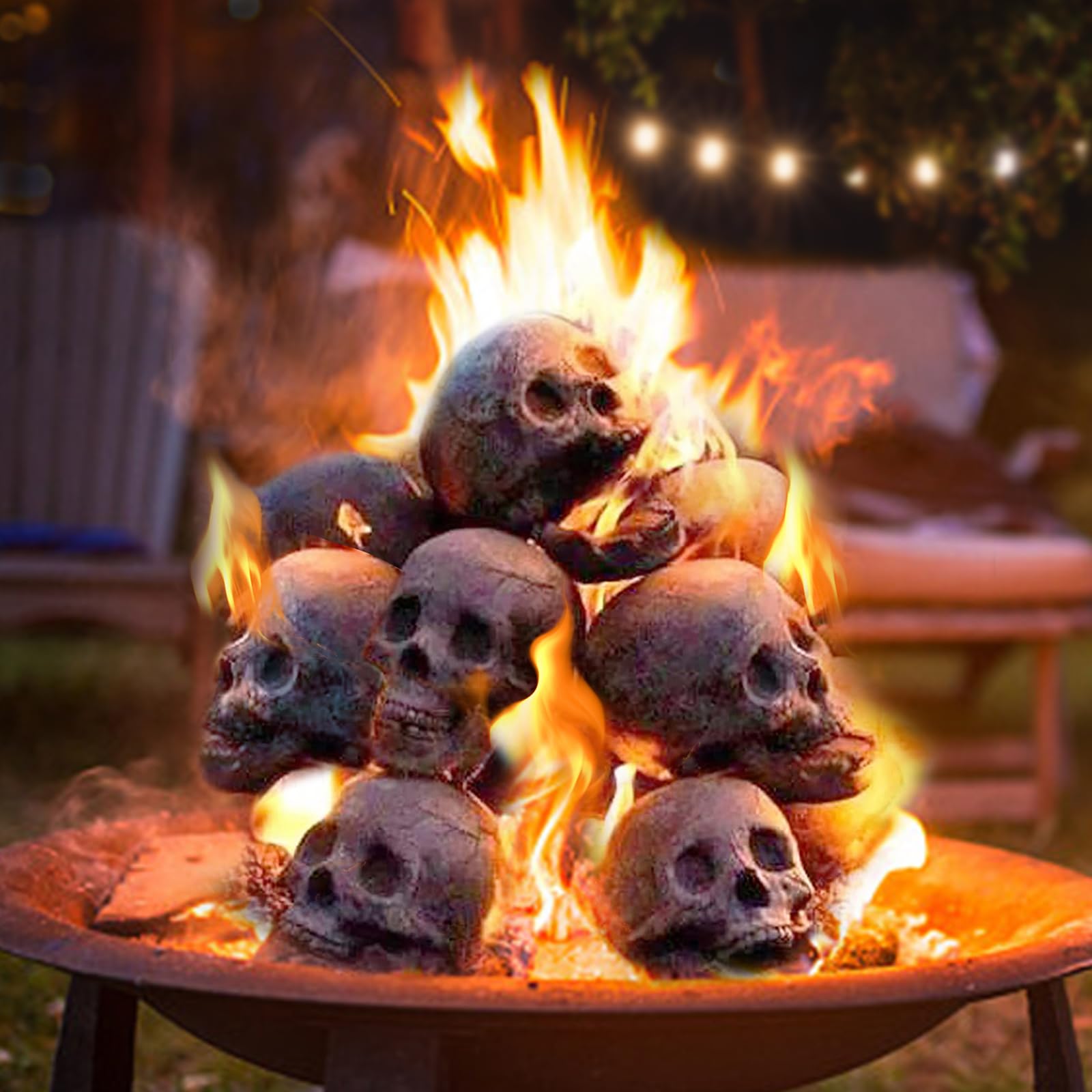 Amazon.com : Halloween Fire Pit Skull, Imitated Human Skull Ceramic,  Reusable Halloween Firepit Skulls Fire Log, Fire Pits skulls Halloween Fire  Pit Skulls Decor for Bonfire, Campfire, Fireplace, Firepit (1Pcs) : Patio,
