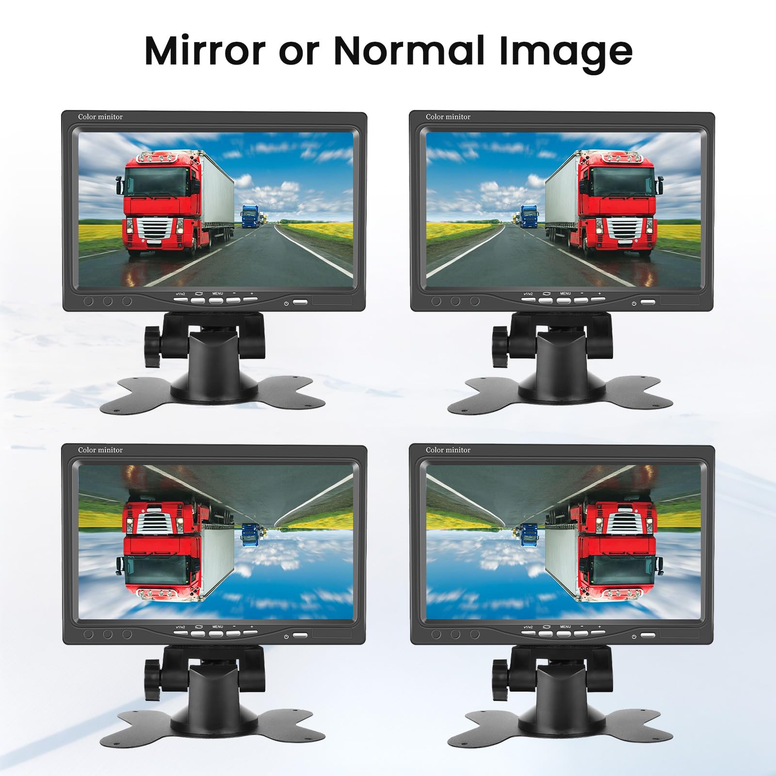 Inefala Kit Telecamera Posteriore con Monitor 7 Pollici +Telecamera di Retromarcias Impermeabile IP68 Grandangolo 170° Visione Notturna 18IR per Camion Camper Trattori 12V-24V +20M 4Pin Cavo Avionico