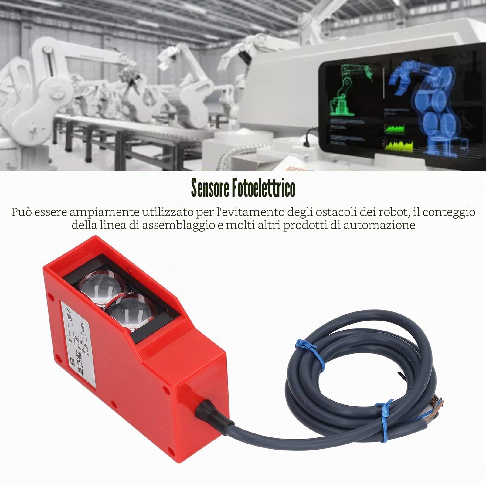 Interruttore Fotoelettrico Sensore Fotoelettrico per Evitare Ostacoli 6m Distanza di Rilevamento Interruttore a Riflessione Diffusa AC 220V