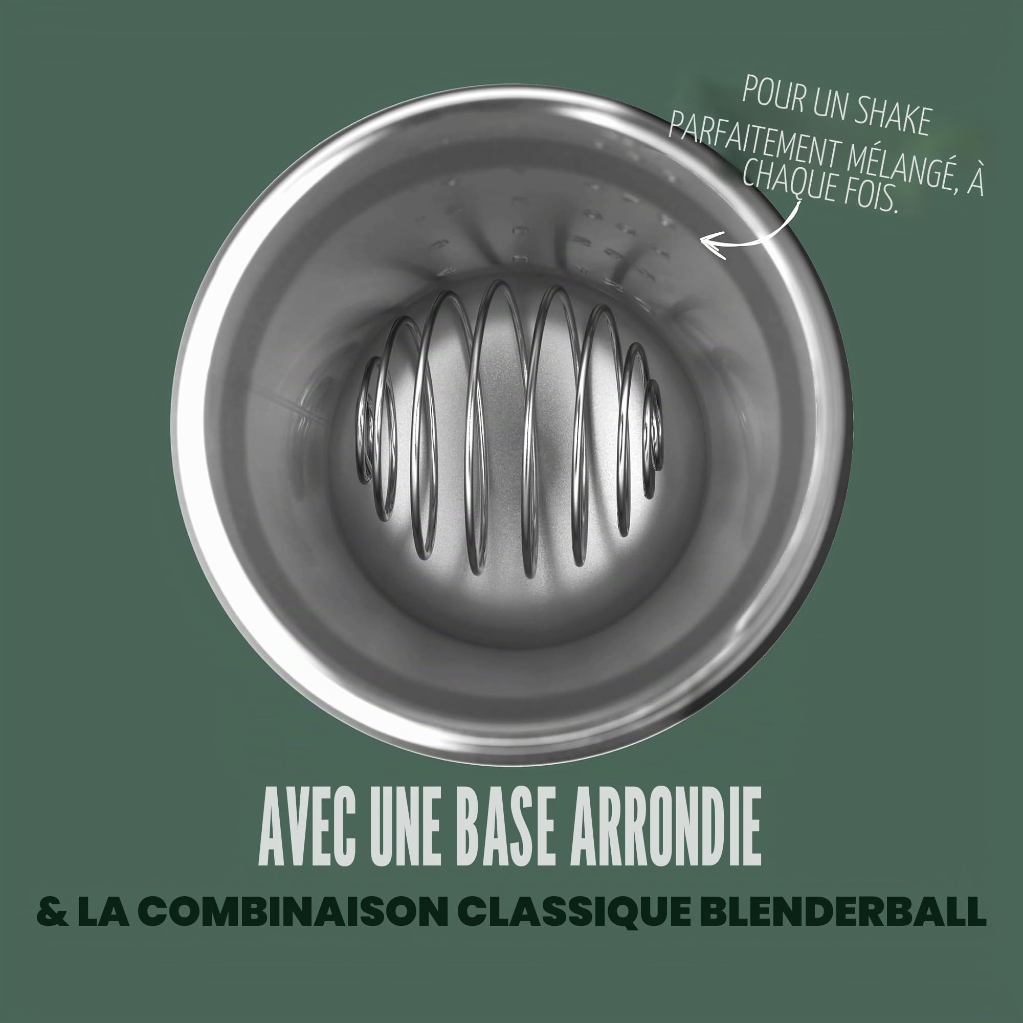BlenderBottle Strada Shaker Cup Bouteille d'eau isotherme en acier inoxydable avec fouet métallique, 710 ml, forêt