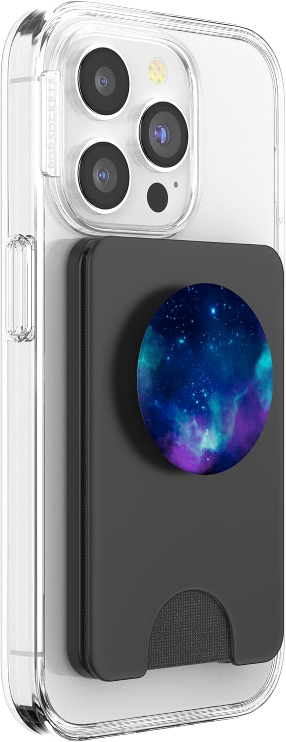 Space Nebula Galaxy Deep Blue Purple PopSockets PopGrip: Swappable Grip for Phones & Tablets PopSockets PopWallet for MagSafe