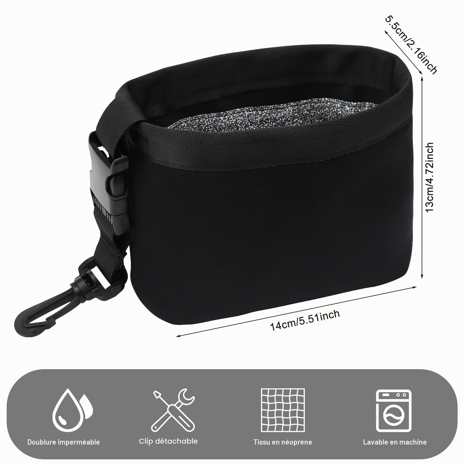 Sac de Nettoyage pour Club de Golf et Balle de Golf Clip Amovible Lavable en Machine nettoie Les