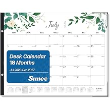 SUNEE Desk Calendar 2026 Large 22x17 from July 2026 to December 2027, Extra Large Desktop Monthly Calendar Pad 18 Months For Teacher or Office, Desk Top, Greenery
