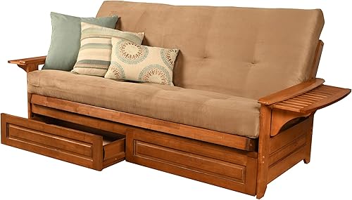 Miniatura 36 de Kodiak Furniture Futón Phoenix, tamaño completo, gamuza azul marino Talla Suede Navy,Barbados,Marrón,Colchón Oregon Trail,Negro (Suede Black),gris,