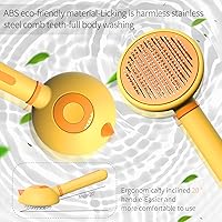 Vista 3 de Cepillo de pelo de gato con botón de liberación para gatos de interior, cepillo de aseo para gatos para perros de pelo largo o corto, peines de gato