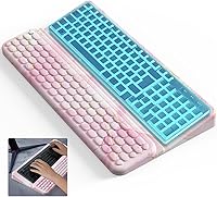 Vista 12 de Soporte de teclado para escritorio, reposamuñecas para teclados, soporte ergonómico para teclados para trabajar fácilmente, almohadilla de muñeca