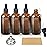 AOZITA 4 Pack, 100ml Dropper Bottles with 1 Funnel & 4 Labels - Essential Oils Bottles for Health, Personal Care & Beauty - 3.4oz Thick Dark Amber Glass Tincture Bottle with Eye Droppers, Leakproof