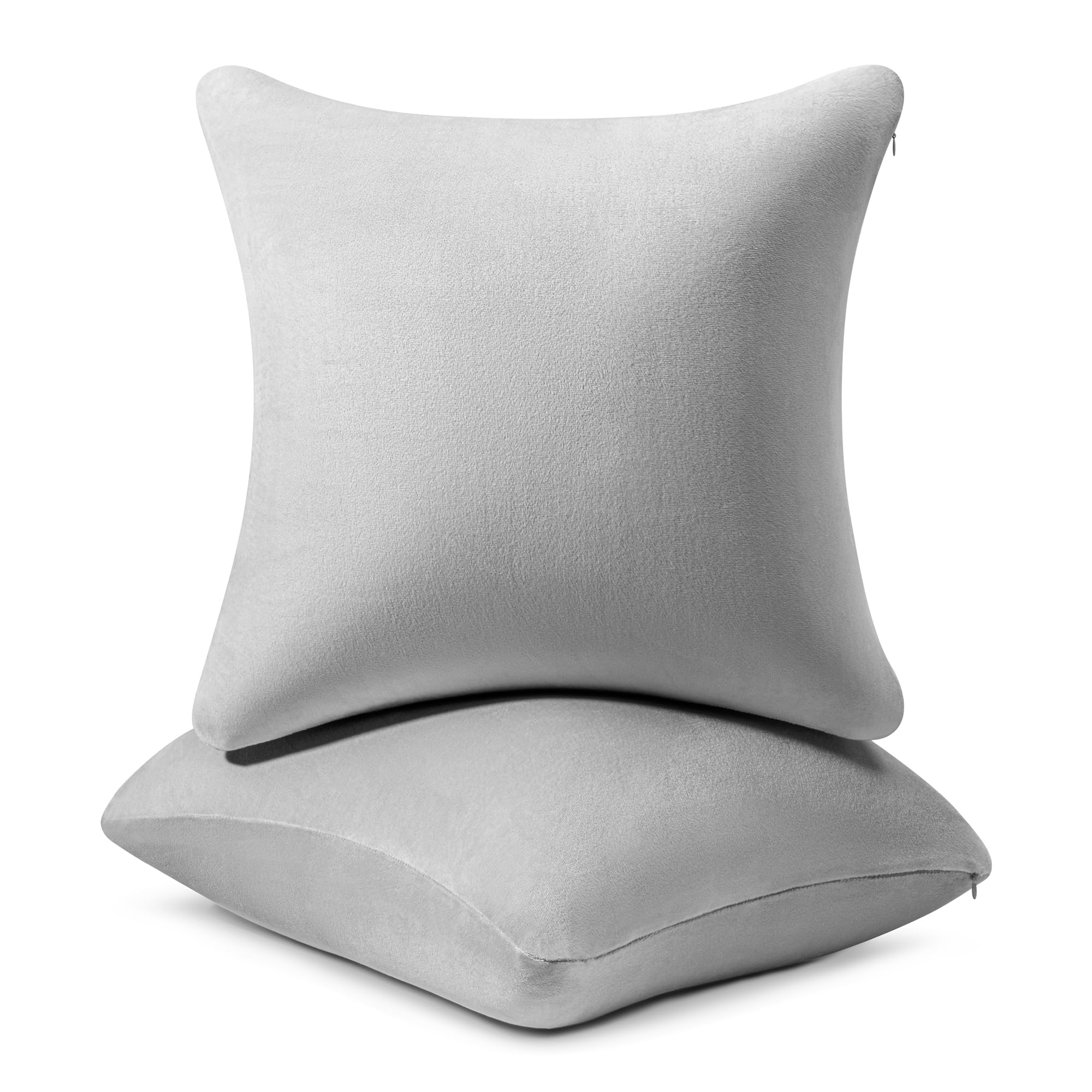 AM AEROMAX 20 ×20 Pillow Insert (Pack of 2) Memory Foam Throw Pillow Insert Sham Square for Decorative Cushion Bed Couch Sofa Without Deform After Longtime Use(Grey)