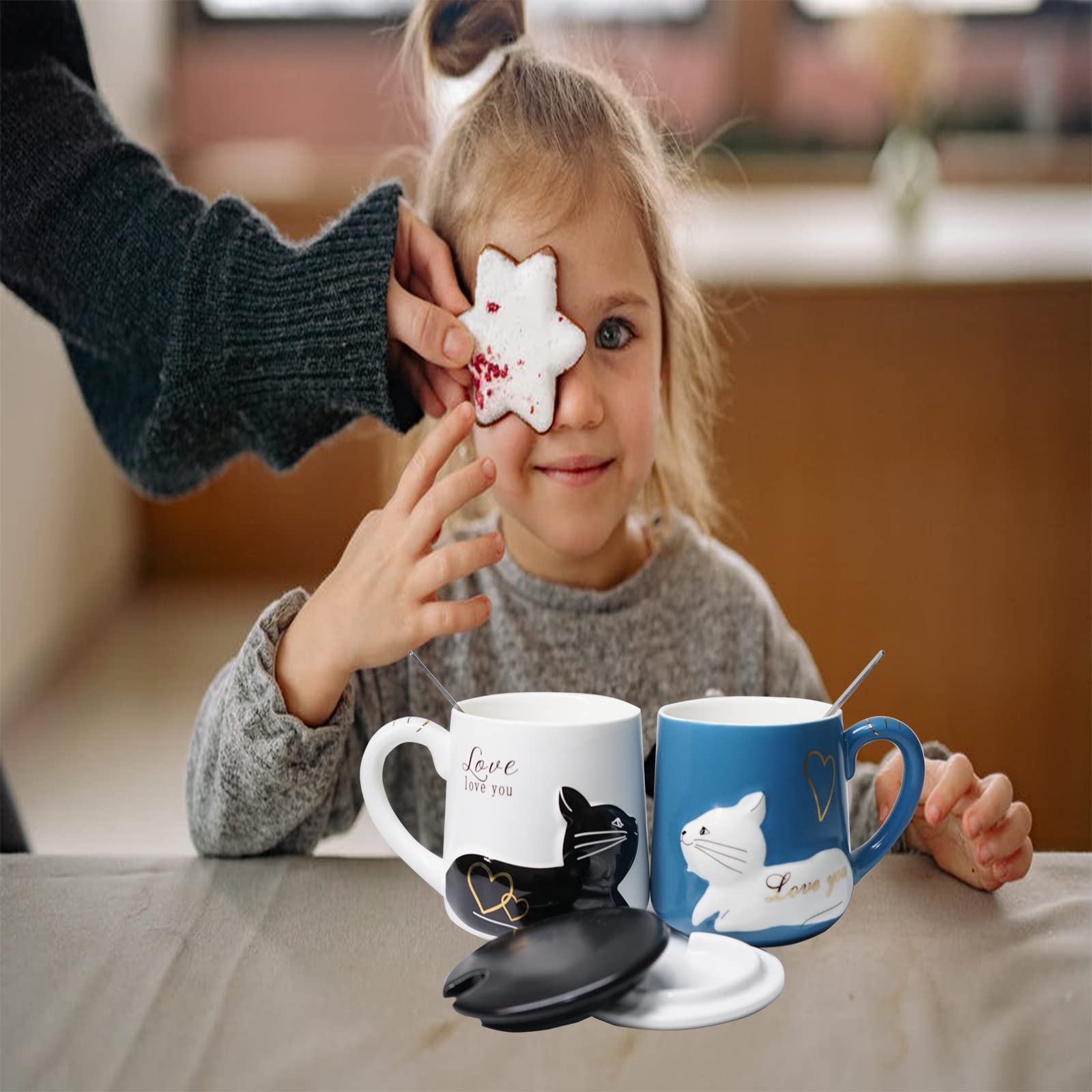 SPOTTED DOG GIFT COMPANY Tasse Chat Et Chien Lot De 4 En Céramique, Ensemble De Mug Original Pour Le Café Thé Avec Coffret, Mignon Mugs Tasses, Cadeaux Pour Les Amoureux Des Animaux