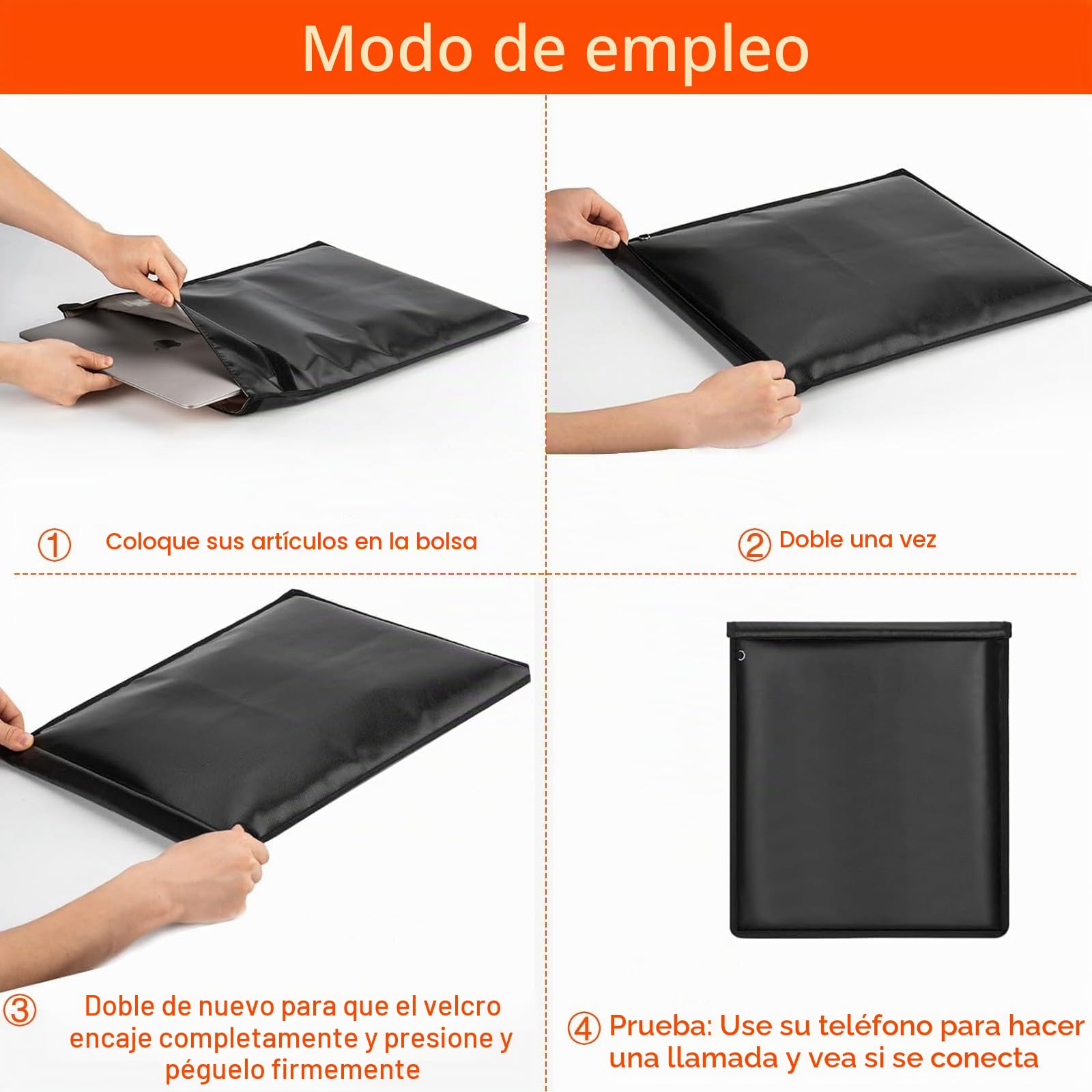 Bolsas Faraday, Jaula Faraday Grande Antirrobo Antirastreo, Bloqueador de Señal RFID Bolsa EMP, Protector de Llavero Bolsas Faraday para Teléfonos/Portátiles/Tabletas/Llaves de Coche