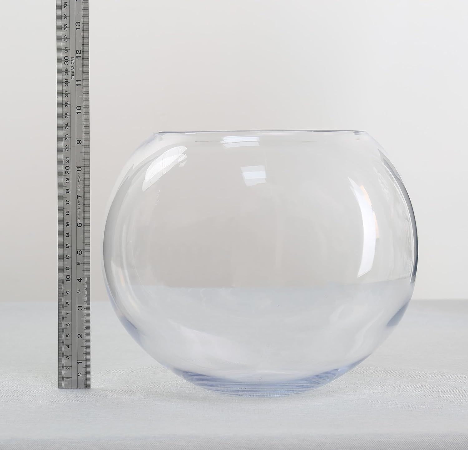 CYS EXCEL Large Glass Bubble Bowl (H-9.5" W-11, Approx. 2.8 Gal.) Fish Bowl Round Terrarium Vase Globe Flower Centerpiece for Weddings Events Arrangements