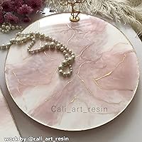 Vista 8 de RESINWORLD 14" Round x 2" Deep XL Large Tray Mold, Shiny Silicone Tray Board Table Clock Mold for Epoxy Resin Casting, Floral Preservation Bouquet