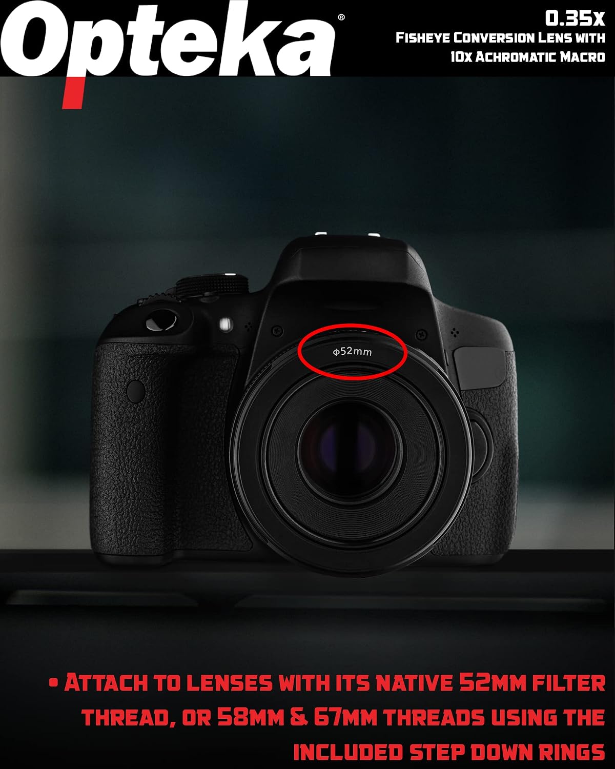Opteka 58MM 0.35x Fisheye Wide Angle Lens Compatible with Canon DSLR Cameras Including Macro Close Up Attachment