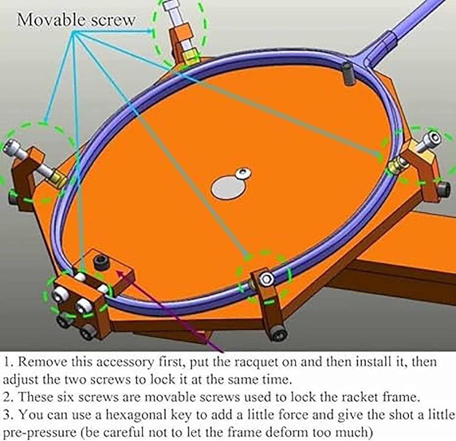 Badminton Racket Stringing Machine, Winch Type Personal Stringing Tools, 6-Point Fixed 60lb Winch Type, for DIY Squash, Tennis