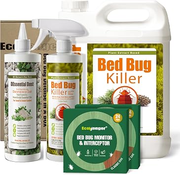B0FCLSL82SEcoVenger Formerly EcoRaider Complete Bed Bug Killer Bundle 1 Gallon + Defense-in-A-Box 16oz Spray, DEssential Dust & Monitor Trap 100% Kill on Contact, Residual