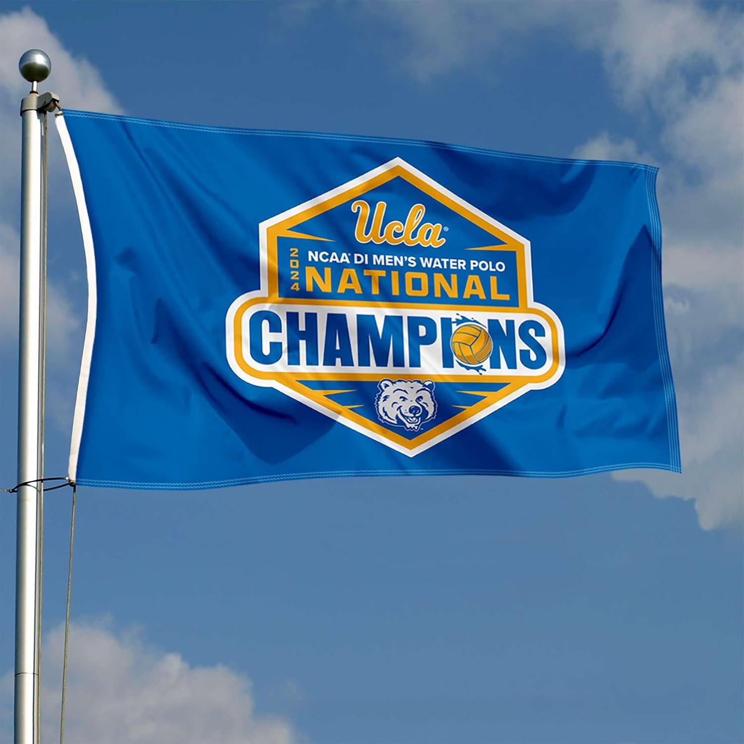 College Flags & Banners Co. Bruins Men's Water Polo 2024 Champions 3x5 Grommet Flag
