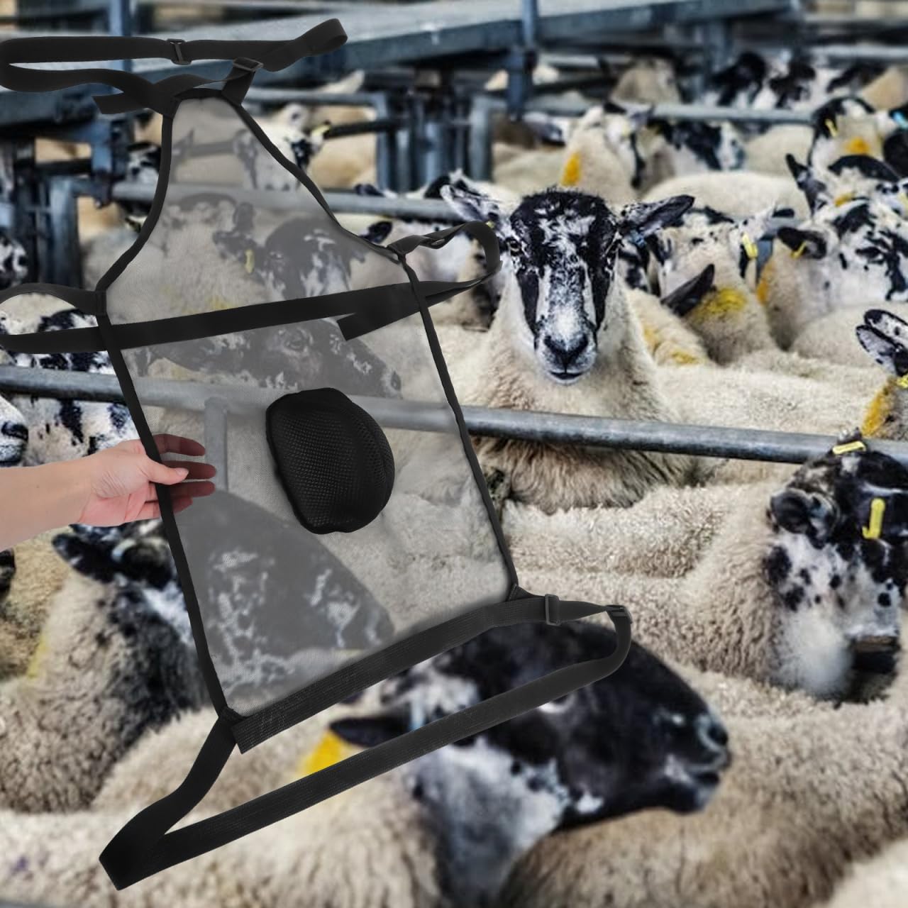 Abaodam Anti-Zuchtschürze Für Schafe Und Ziegen Mit Verstellbarem Riemen Aus Atmungsaktivem Mesh Zur Effektiven Zuchtkontrolle Und Viehmanagement