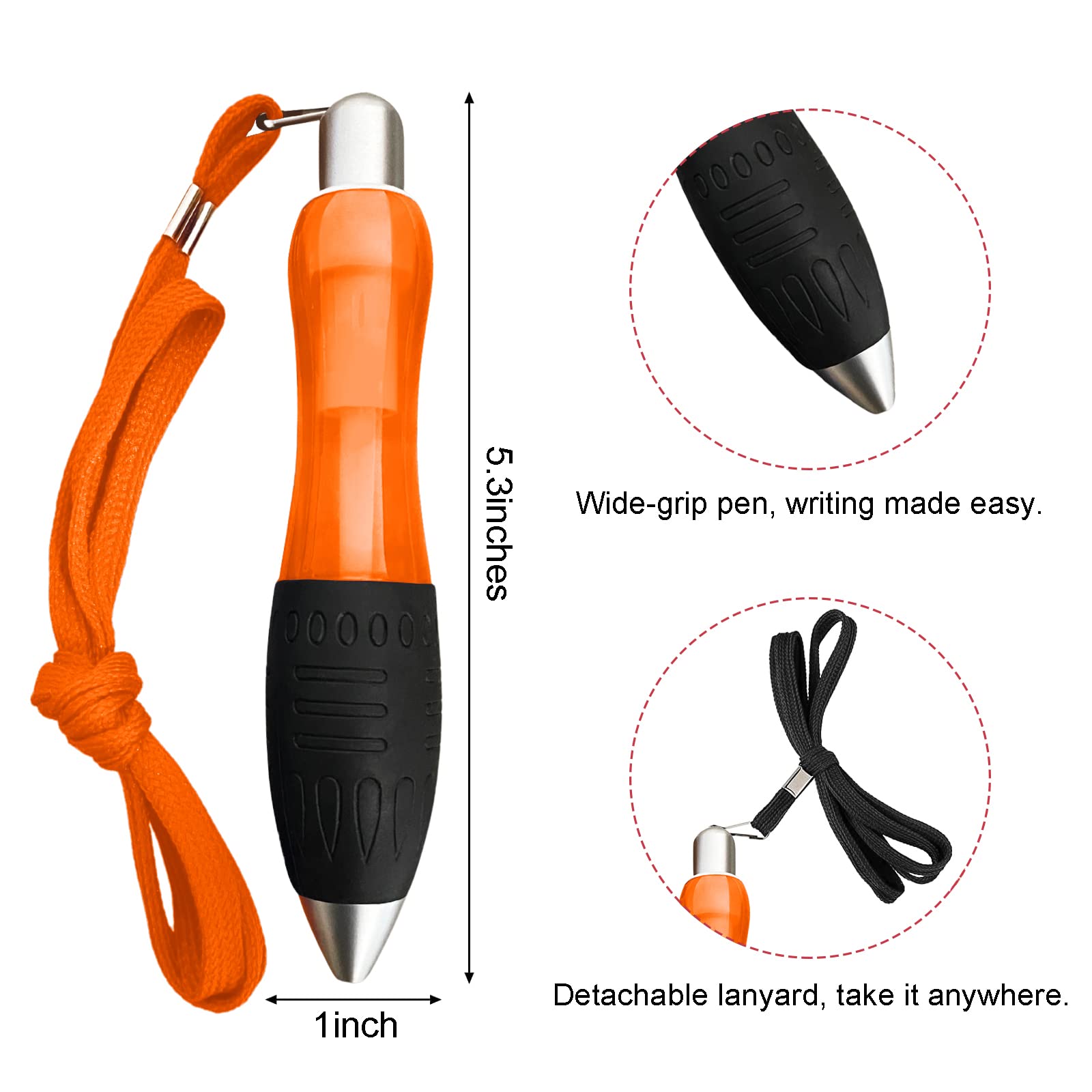 Lot De 4 Stylos à Bille à Encre Noire Pour L'arthrite, Le Parkinson