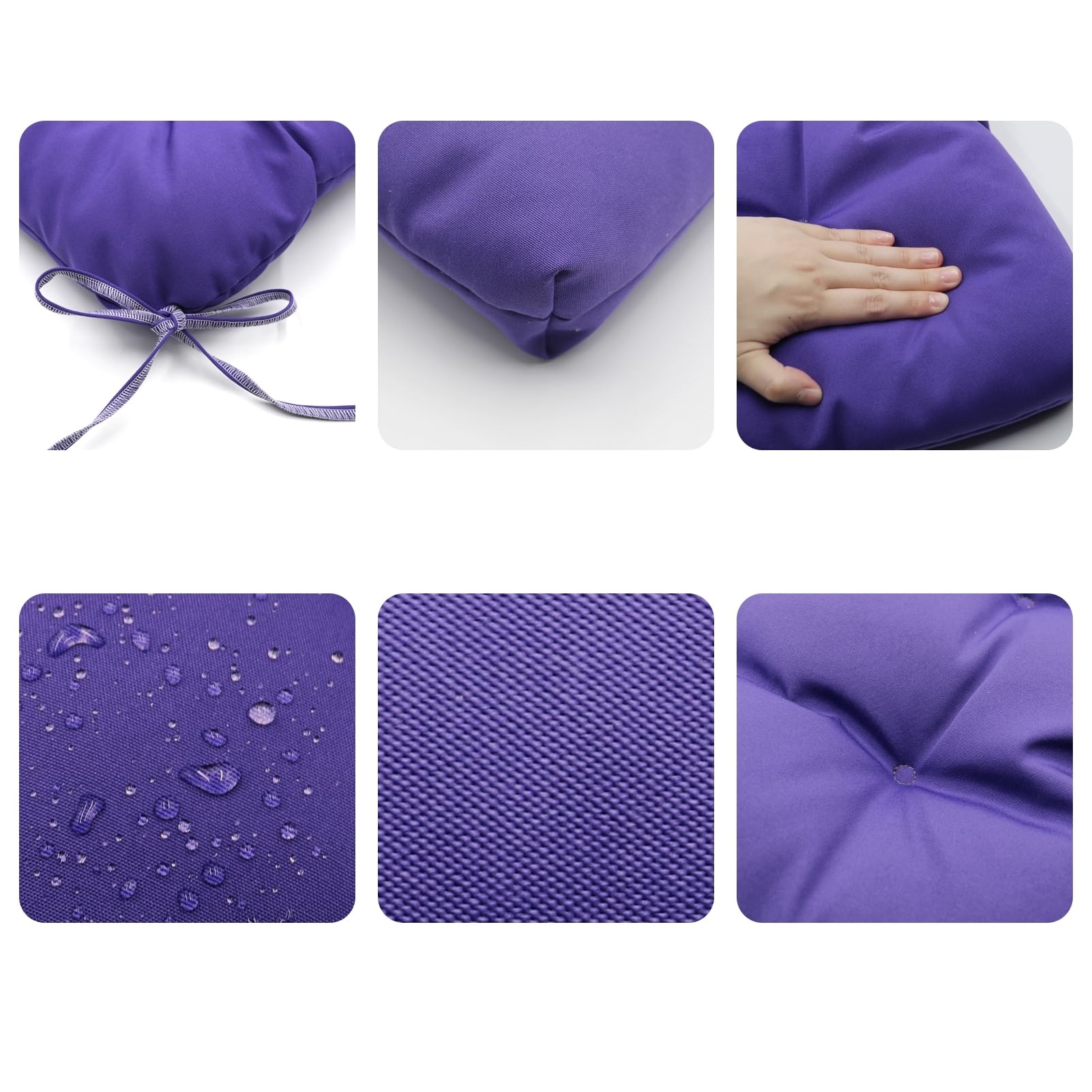 Sofá biplaza capitoné impermeable para interiores y exteriores, almohadillas de repuesto para sofá de mimbre de 51 x 16 pulgadas con lazos para mayor comodidad y estilo