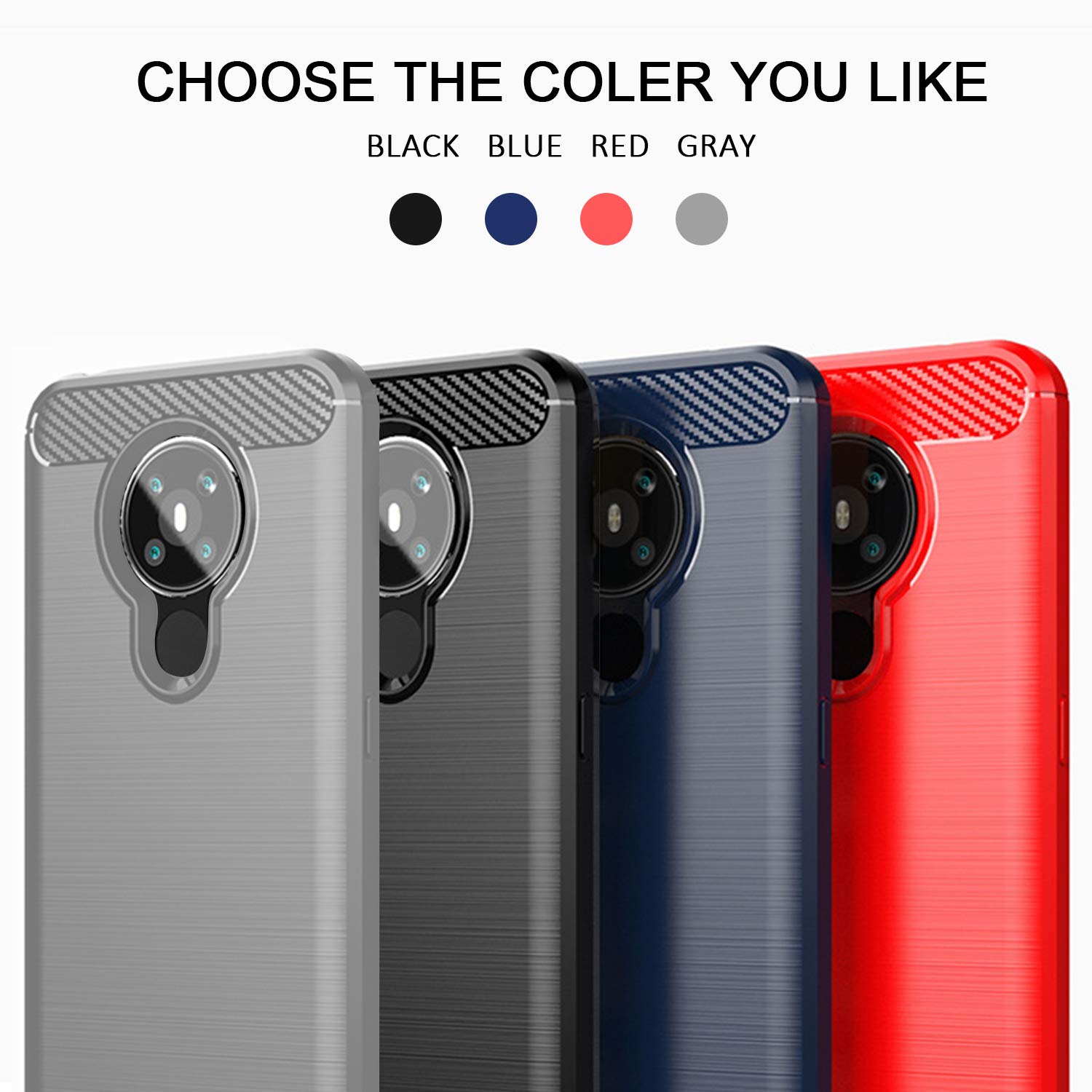 SCL Handyhülle Für Nokia G22 – Carbon Design, Stoßfest, Blau, TPU