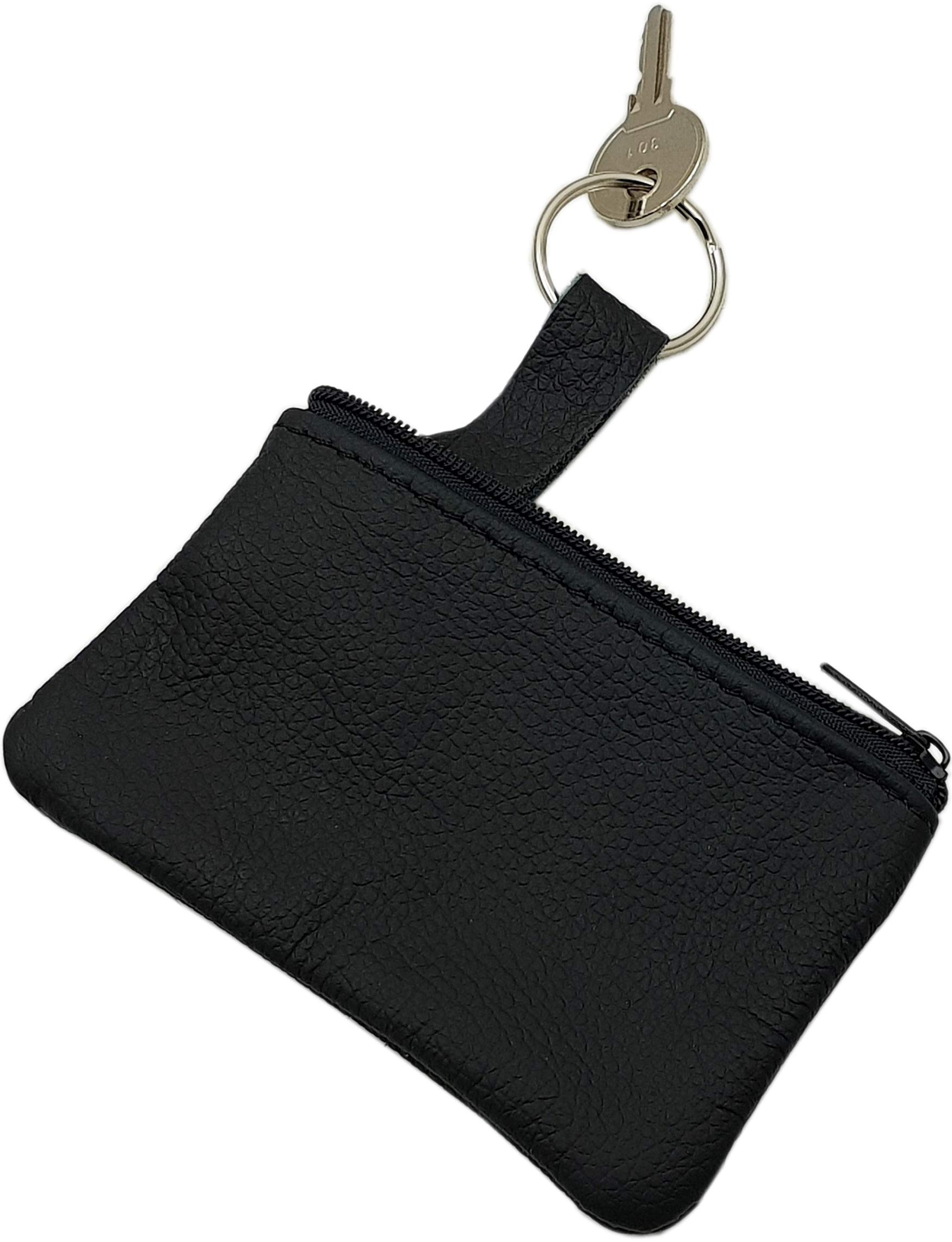 MJ-Design-Germany Etui na klucze z prawdziwej skóry z 1 przegródką, wyprodukowane w UE, czarny, Taille unique, Klasyczny
