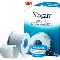 Vista 1 de Nexcare Cinta adhesiva de extracción sin dolor y fuerte agarre para piel sensible, 1 pulgada x 4 yardas, 1 rollo