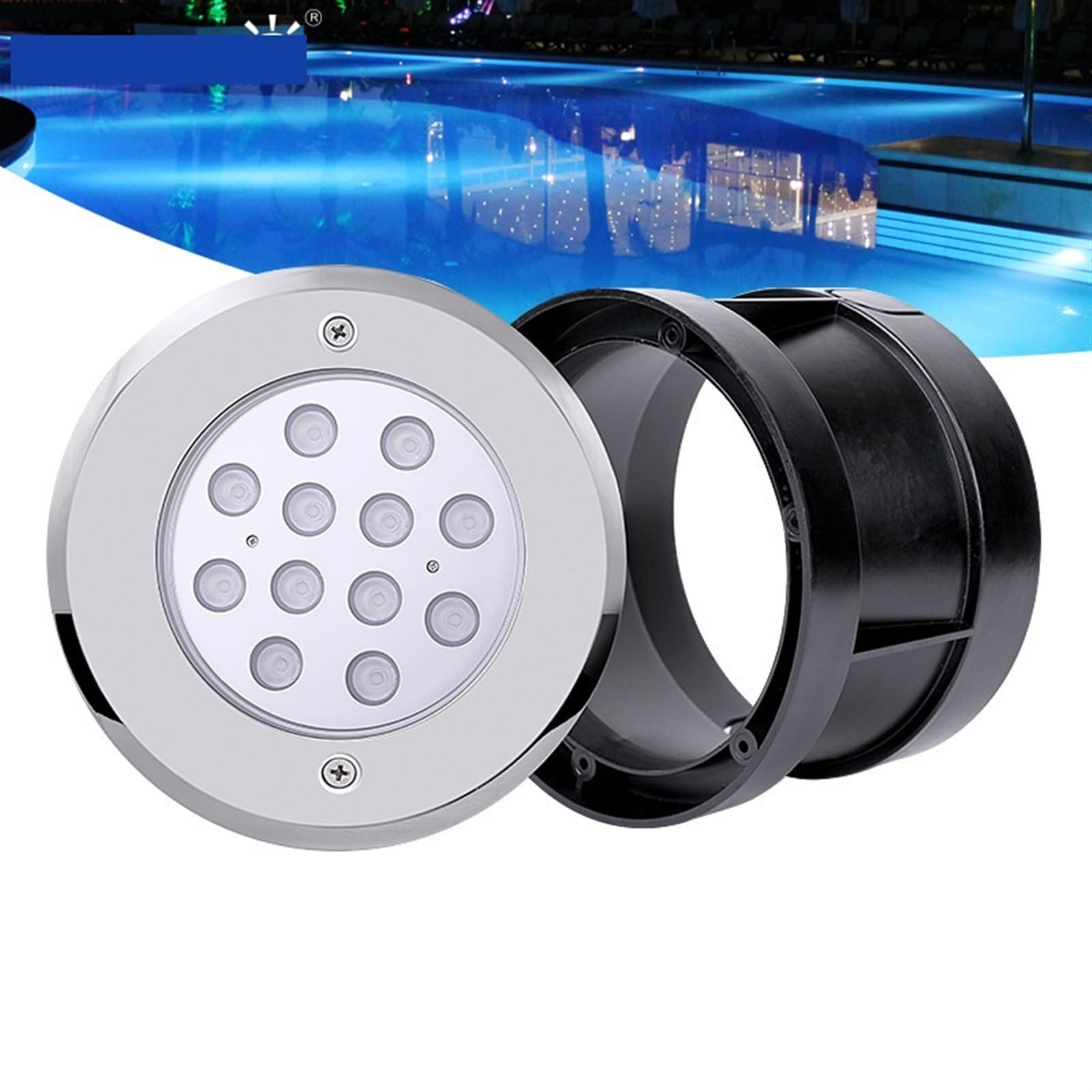EDEDE Poolbeleuchtung, 12V Pool Licht Thermische Scheinwerfer Handy Control LED Garten Unterwasser Licht Unterwasser Licht für Schwimmbad, Brunnen, Teich, Aquarium(White)