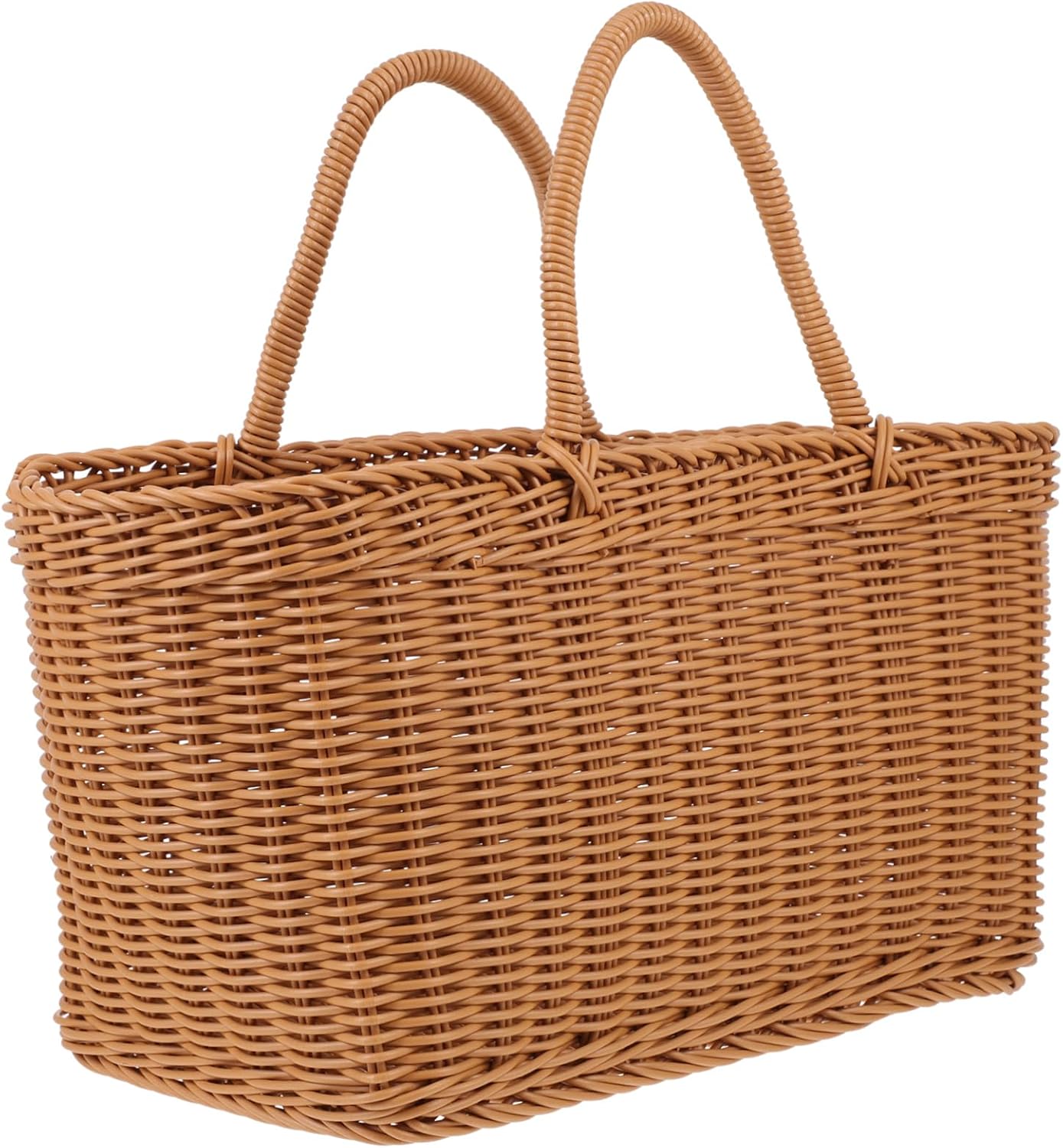 VALICLUD Handmade Woven Storage Basket Natural Style Fruit and Vegetable Holder Lightweight Container for Home Organization and Rustic Decor