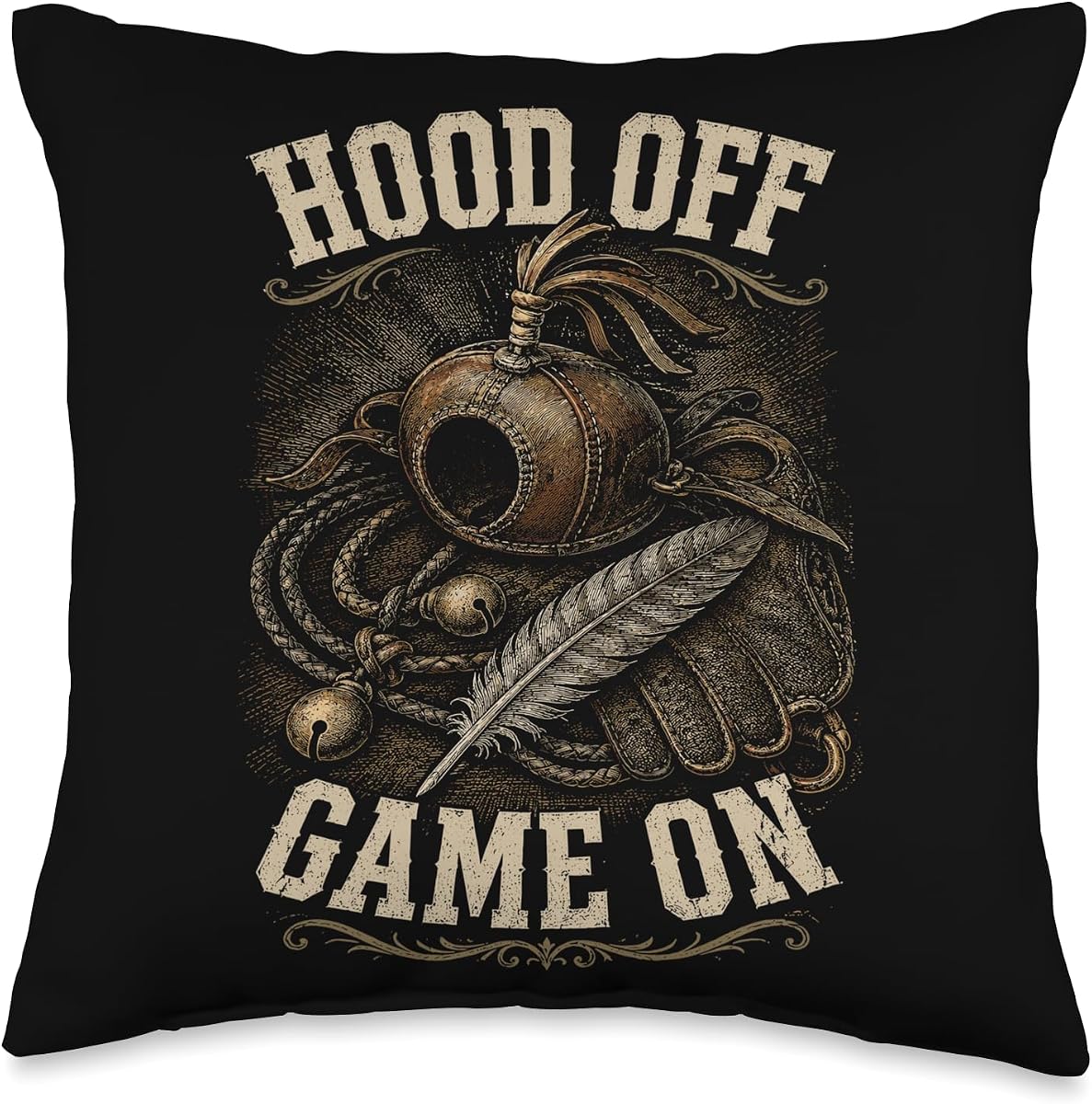 Falconry Falconer Falcon Hood Off Game On Throw Pillow