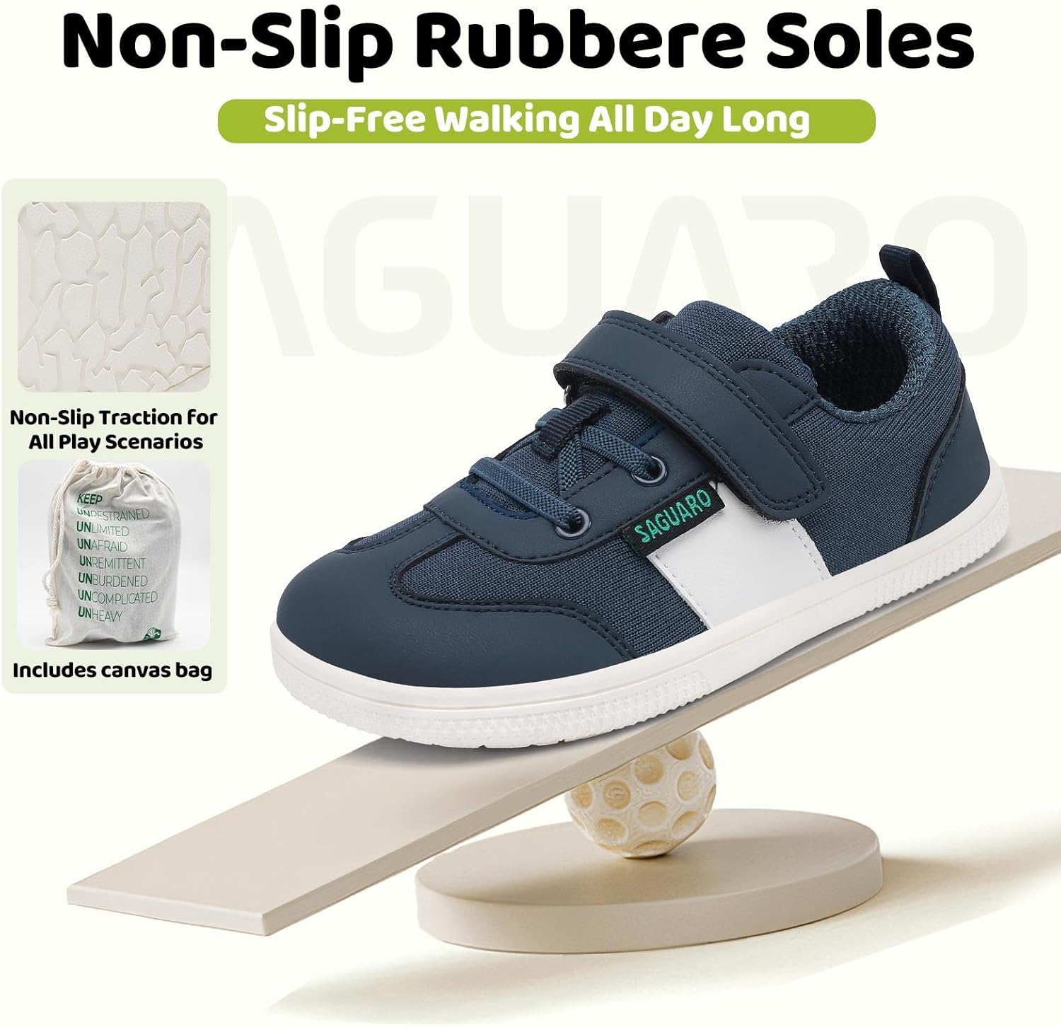 SAGUARO Kids' Barefoot Shoes Wide Toe Box Walking Shoes for Preschool and Daily Wear