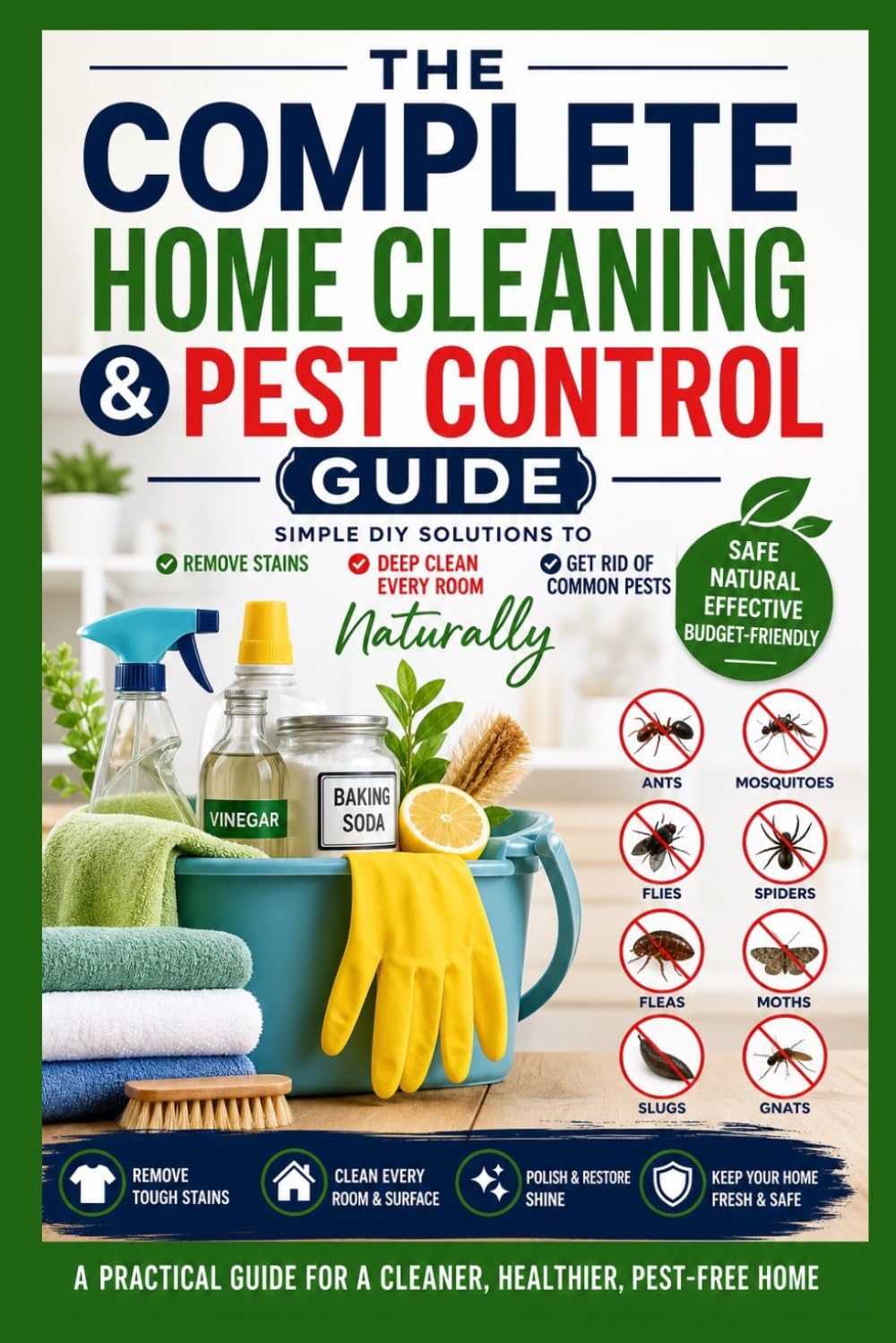 THE COMPLETE HOME CLEANING & PEST CONTROL GUIDE: Simple DIY Solutions to Remove Stains, Deep Clean Every Room, Polish Household Items, and Get Rid of Common Pests Naturally